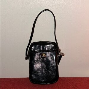 Coach Black Patent Leather Wristlet, Vintage, EUC